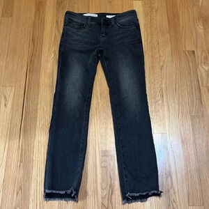 Pilcro | Parallel straight‎ crop denim jeans Raw Hems 26 Anthropologie stretch